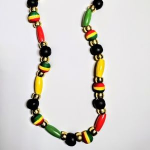Reggae Style wood bead necklace